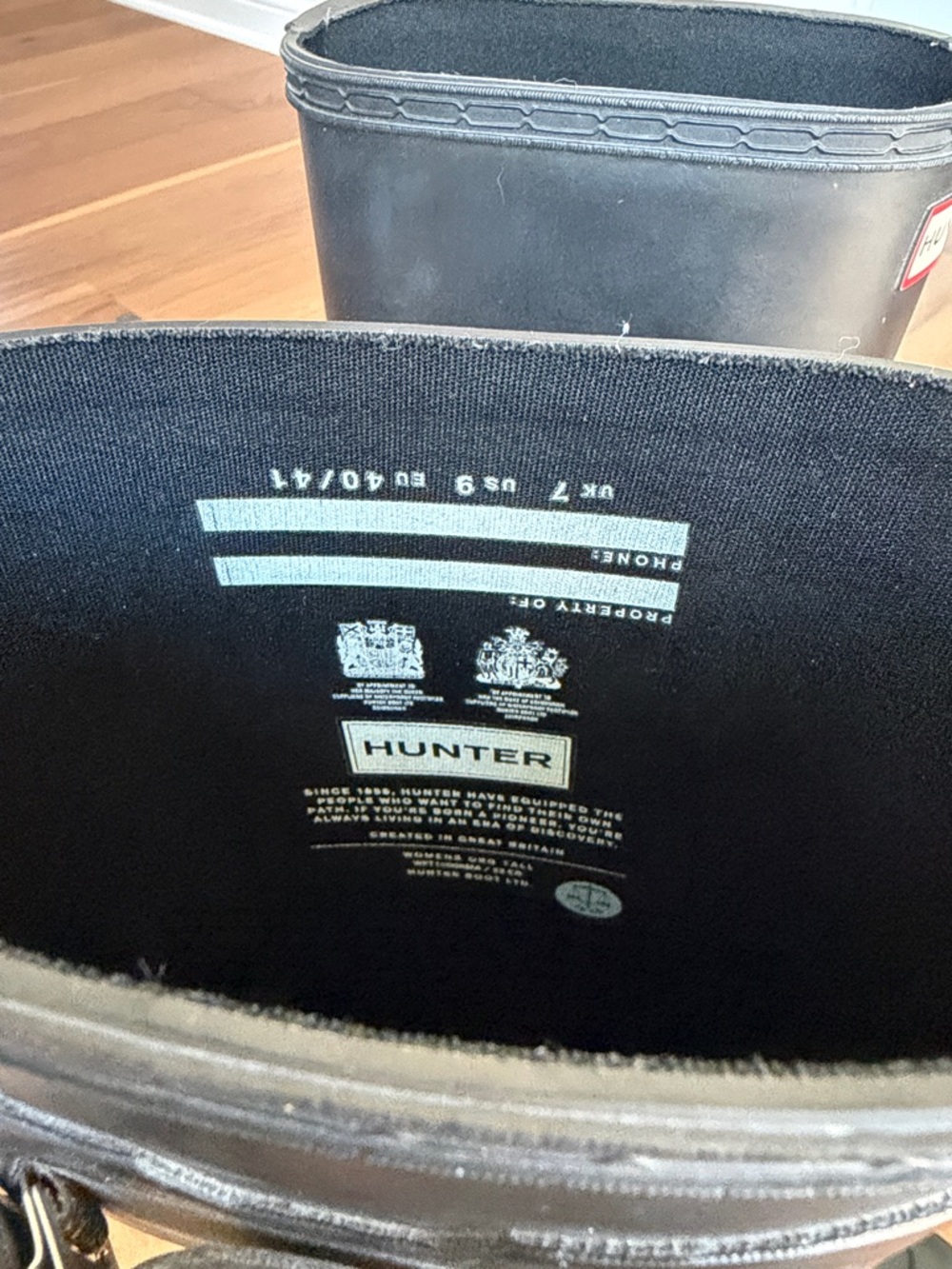 Hunter Matte Black Tall Rubber Rain Boots - Picture 3 of 7
